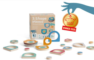 BS Toys Denk & Doe Bundel – 3‑Vormen Memo + Moves Houten Actief Kaartspel – Kinderspeelgoed 6+ – Spelletjes voor Binnen & Buiten (GA497 & GA264)