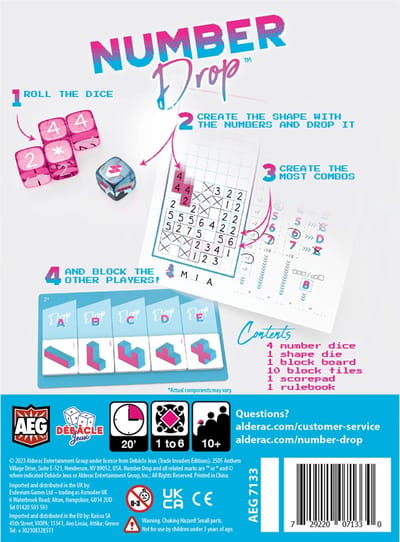 Number Drop - Dobbel Spel - Engelstalige Versie - Alderac Entertainment Group