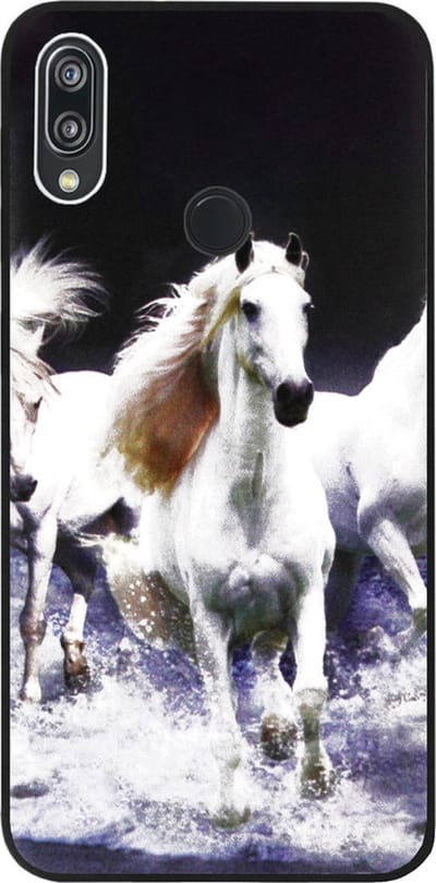 ADEL Siliconen Back Cover Softcase Hoesje Geschikt voor Huawei Y7 (2019) - Paarden