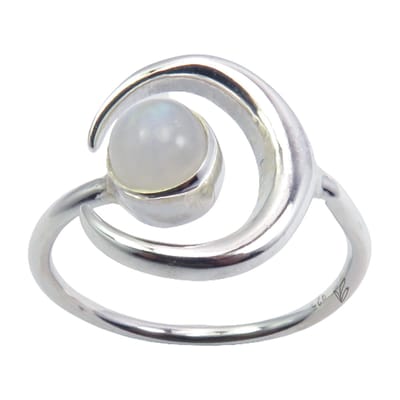 Natuursieraad -  925 sterling zilver maansteen ring maat 17.50 - luxe edelsteen sieraad - handgemaakt