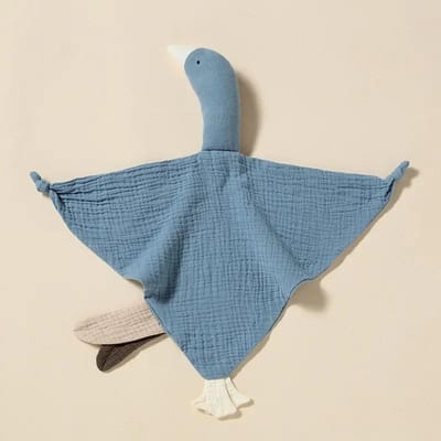 Pure Katoen Muslin Baby Slab Schattige Gans Slaap Poppen Pasgeboren Kwijl Doekje Kalmeren Troosten Doekje Peuters Boertje Doekje Zakdoek gray