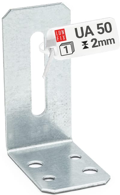 LUN FIX - Deurpost 80x40x65mm - 1 Stuk - Verzinkt - Droogbouw - Aanslaghoek met Verstelgaten 2mm Materiaaldikte