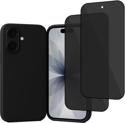 ChiGuard Hoesje & 2x Privacy Screenprotector geschikt voor iPhone 17 – Privé Gehard Glas Cover - Case - Zwart