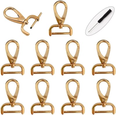 Karabijn Haken - Draaisluitingen - Sleutelhanger Maken - Met Draaischarnier - 25mm Binnenbreedte - Goud