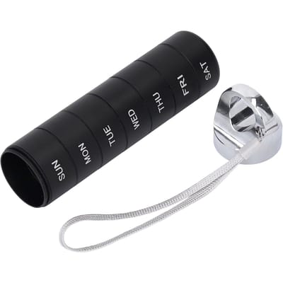 Wekelijkse Medicijn Organizer Aluminiumlegering 7 Dagen Waterdicht Reismedicijnkoffer Draagbaar Metaal Dagelijks zwart