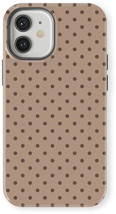 Polka Dots Hoesje geschikt voor iPhone 12 | Geschikt Voor Mag | Stippen Design Backcover geschikt voor iPhone 12 Sandstone Dots