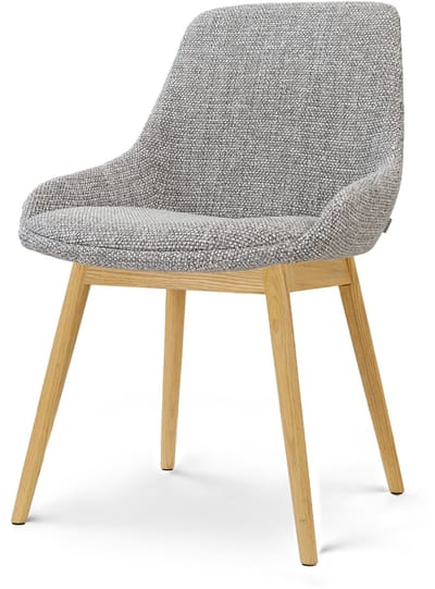 Nolon Nio-Isa Eetkamerstoel grijs blend - houten onderstel - stoffen zitting - scandinavisch - tijdloos