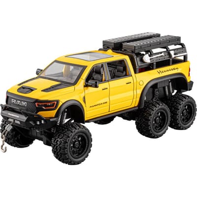 1:24 Mammoth Ram 1000 Trx 6X6 Pick-up Metaallegering Diecast Modelauto Speelgoedauto voor Kinderen Met Licht Collecties Cadeaus Vriend