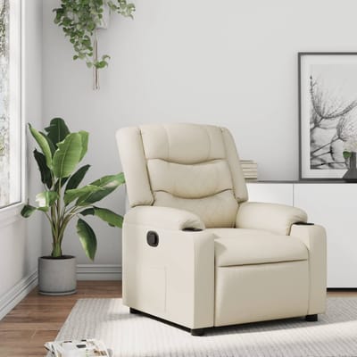vidaXL - Fauteuil - verstelbaar - kunstleer - crèmekleurig