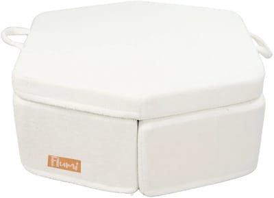 Flumi modulaire Montessori speelset - schuim speelmeubel van teddy stof voor kinderen - 6 elementen - licht beige