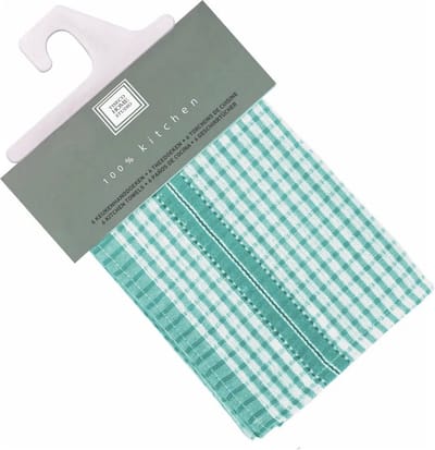 12 x Tiseco Home Studio - keukenhanddoek - AQUA - 45x70 cm - 100% katoen - Set van 12 stuks