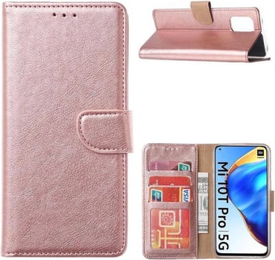 LuxeBass Hoesje geschikt voor Xiaomi Mi 10T / Mi 10T Pro 5G - Bookcase Rose Goud - portemonnee hoesje - telefoonhoes - gsm hoes - telefoonhoesjes