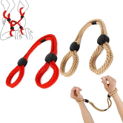 Bondage Set-DBSM set - 2 Bondage Touwen - SM Bondage Touwen - Borsten - Zelf-Bondage - Bed Bondage Riem - Bed Bondage Set - Koppels