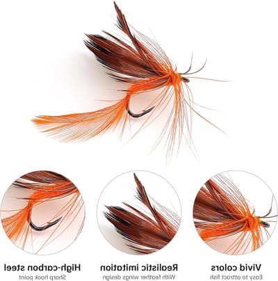 12 Stuks Vlinder Aas - Handgemaakte Visserslures voor Baars, Snoek, Forel en Zalm