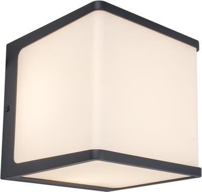 LUTEC Doblo - LED wandlamp voor buiten - Premium aluminium - 1500Lm krachtig licht - 3000K warm licht - IP54 extra weerbestendig - Donkergrijs - 150 x 150 x 150 mm