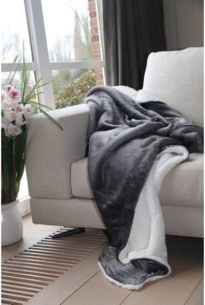 Plaid 100% microfibre/imitatie schaap binnenzijde - Souris 150x200