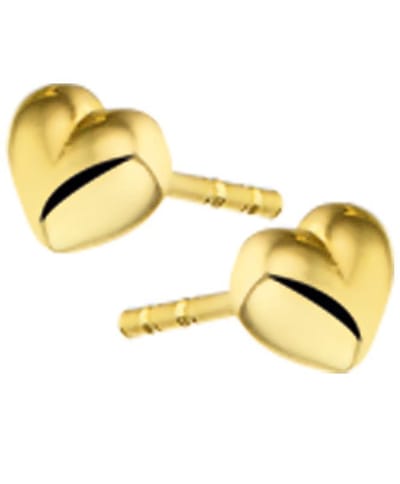 Huiscollectie Gouden Oorknoppen hart 4018268 4mm
