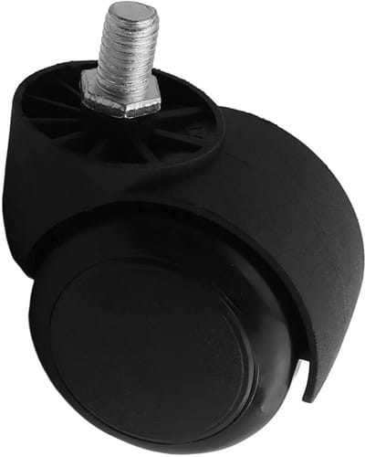 Set van 8 Zwenkwielen voor Bureaustoel 50mm PU Zwart Schroefdraad Steek