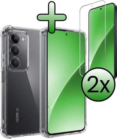 Hoesje Met Screenprotector - 2 Stuks - Geschikt voor Xiaomi 15 - Sterk & Shockproof - Siliconen Case - Back Cover - Telefoon Hoes - Shock Proof - Transparant