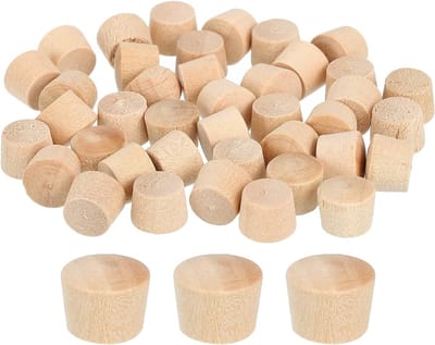 60 Stuks Houten Stoppen 8.5mm Platte Hoofd Hout Stoppen voor Meubelmakerij en Creatieve Decoratie (10mm x 8.5mm)