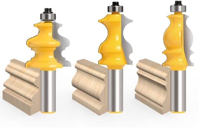 Forming Freesbit Set van 12mm met 3 Stuks voor Houtbewerking en Architectonische Mallen