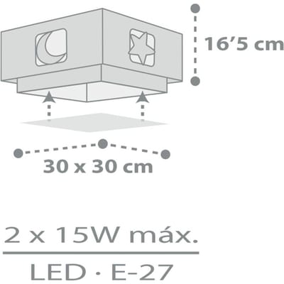 Dalber kinderkamer-plafondlamp MOONLIGHT, grijs, 1-lamp