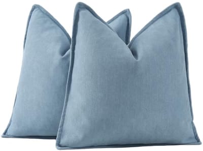 Set van 2 Geweven Chenille Franje Kussenslopen - Superzachte Decoratieve Kussenhoezen voor Sofa en Slaapkamer - 60x60 cm