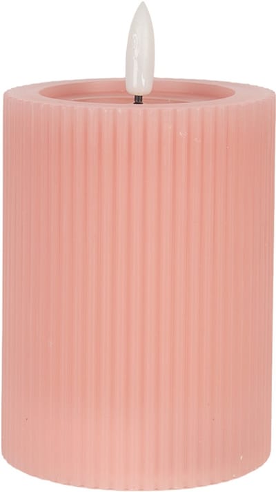 Clayre & Eef LED Kaars Ø 8x13 cm Roze Wax