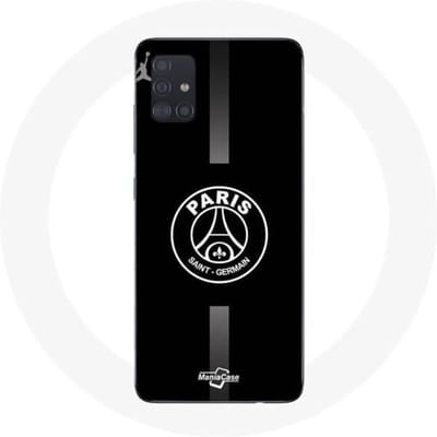 Coque - Maniacase - Samsung Galaxy A51 - Logo PSG Jordan - Souple - Protection Mat noir