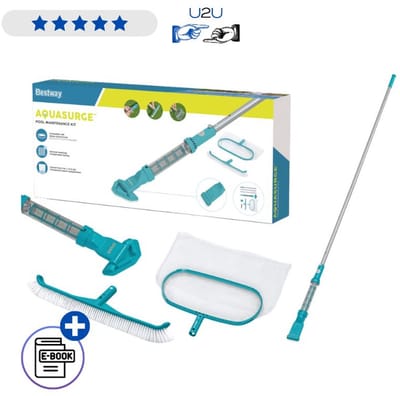 Bestway AquaSurge Zwembadstofzuiger 58831 - Draadloze Pool Cleaner Met Telescopische Steel En USB Opladen - Accu Zwembad Reiniger Met Schepnet En Borstel Voor Zwembaden Tot 6.1 Meter Met Ebook