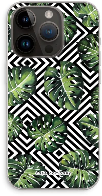 Case Company® - Hoesje geschikt voor iPhone 14 Pro hoesje - Geometrische jungle - Soft Cover Telefoonhoesje - Bescherming aan alle Kanten en Schermrand