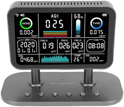Luchtkwaliteitsmeter - Binnenluchtmeter Detector - Gezondheid Monitoren - 13 in 1 Metingen - Ultra HD Scherm