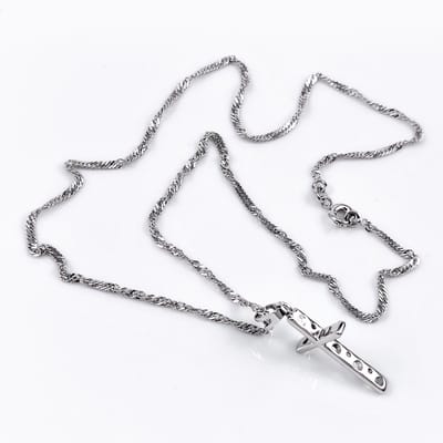 XUPING Ketting met Kruis Hanger - Gedraaide Schakelketting Dames - Gerhodineerd