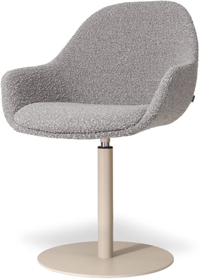 Nolon Niva-Mae Draaibare Tulp Eetkamerstoel Bouclé Taupe - Beige Onderstel - Modern - Comfortabel