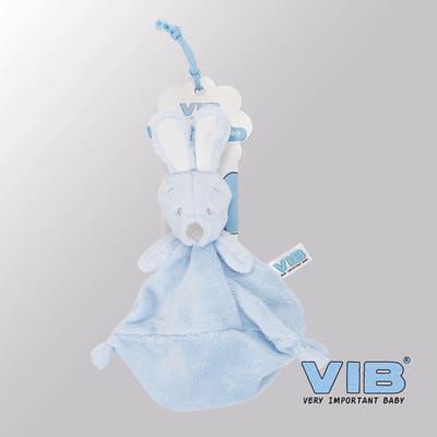 VIB® - Knuffeldoekje Konijn - Blauw - Babykleertjes - Baby cadeau - zwangerschap aankondiging - geboorte cadeau