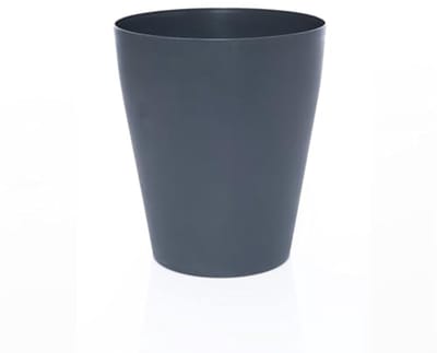 Prullenbak 12 liter, kunststof afvalemmer voor kinderkamer, kantoor en keuken - hoogte 26,5 cm, blauwgrijs