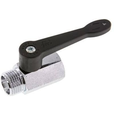 Buiten x Binnendraad G 1/2 inch 2-Weg Messing Mini-Kogelkraan Lange Hendel 15 Bar - BL2BN-MM-LH-MF-012