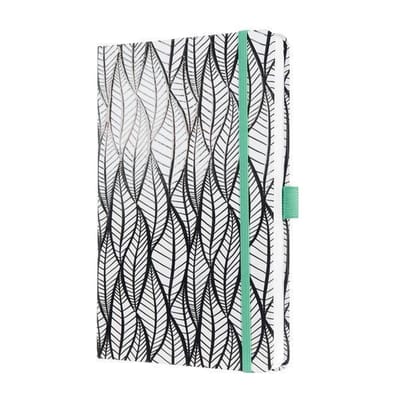 Sigel notitieboek Jolie - WHITENED LEAVES - A5 - hardcover - 174 pagina's - gelinieerd - 80 grams - SI-JN323