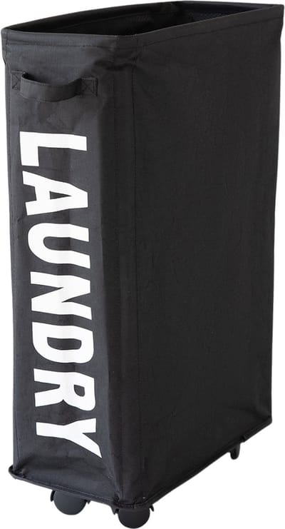 Livano Wassorteerder - Wasmand 1 Vak - Laundry Basket - Wassorteerder Op Wieltjes - Bag - Zwart