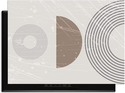 KitchenArt - Minimal Waves - 83x51.5 cm - Kookplaat Beschermer - Luxe Afdekplaat Inductieplaat - Anti-slip & Oprolbaar - Beschermmat Inductiekookplaat