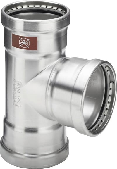 Viega Temponox XL-T-stuk, d1 76,1, d2 76,1, d3 76,1 roestvrij staal Model 1718XL, 810207
