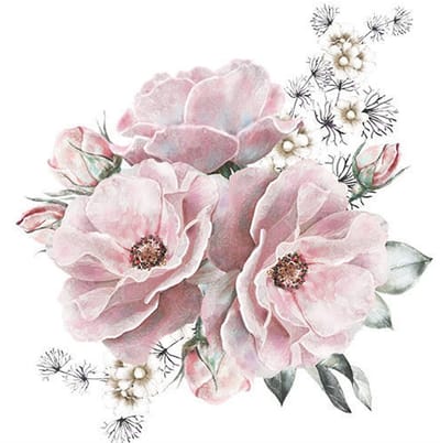 Dailygoods- Muurtattoo grote bloemen - Wanddecoratie woonkamer - Wanddecoratie slaapkamer - Waterdicht - Vintage - Hoogwaardig PVC 44 x 42 cm