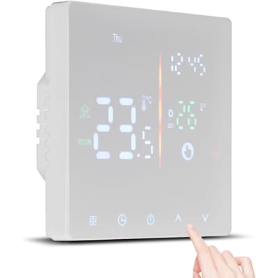 Thermostat intelligent pour la maison WiFi Thermostat numérique programmable hebdomadaire Mode manuel/automatique Tuya Electric Heating without WiFi blanc