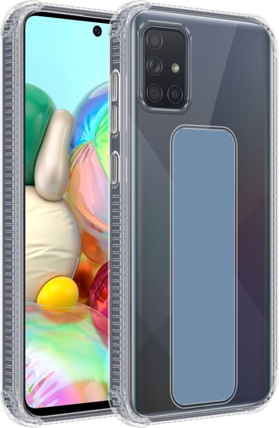 Cadorabo Hoesje geschikt voor Samsung Galaxy A51 4G / M40s in LICHTBLAUW - Beschermhoes gemaakt van flexibel TPU silicone Cover Case met houder en standfunctie