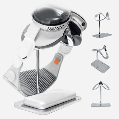 Macally VPSTAND Apple Vision Pro stand met accuhouder
