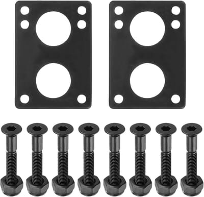 Skateboard Riser Pads - Schokdempers Set - Skateboard Onderhoud - Rubberen Schokabsorptie - 6 mm dik - Zwart