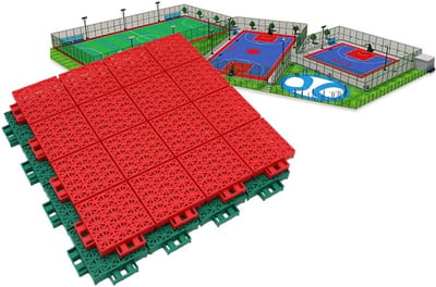 Modulaire Vloertegels - Sportvloer Terrastegels - Buiten Gebruik - Eenvoudige Installatie - 34x34cm - Blauw