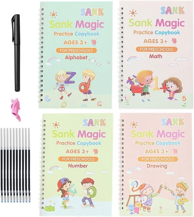 Schrijfschrift Kinderen - Oefenboek Letters - Vroeg Leren - Gegroefde Lijnen - 13x18.8cm