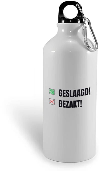 Hacebo® - geslaagd gezakt waterfles - Geslaagd - cadeau geslaagd - cadeau - cadeau voor eindexamen - water fles - 400ML
