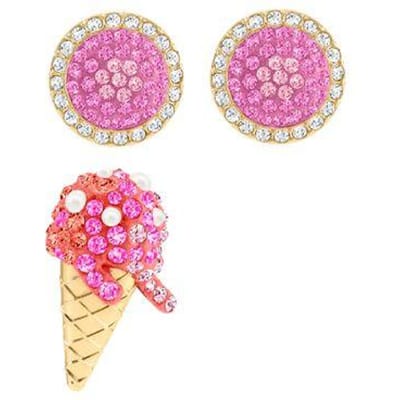 Swarovski IJshoorn Vormige Oorbellen Set Damesoorbellen Meerkleurig 5457497 Multicolor,F pink